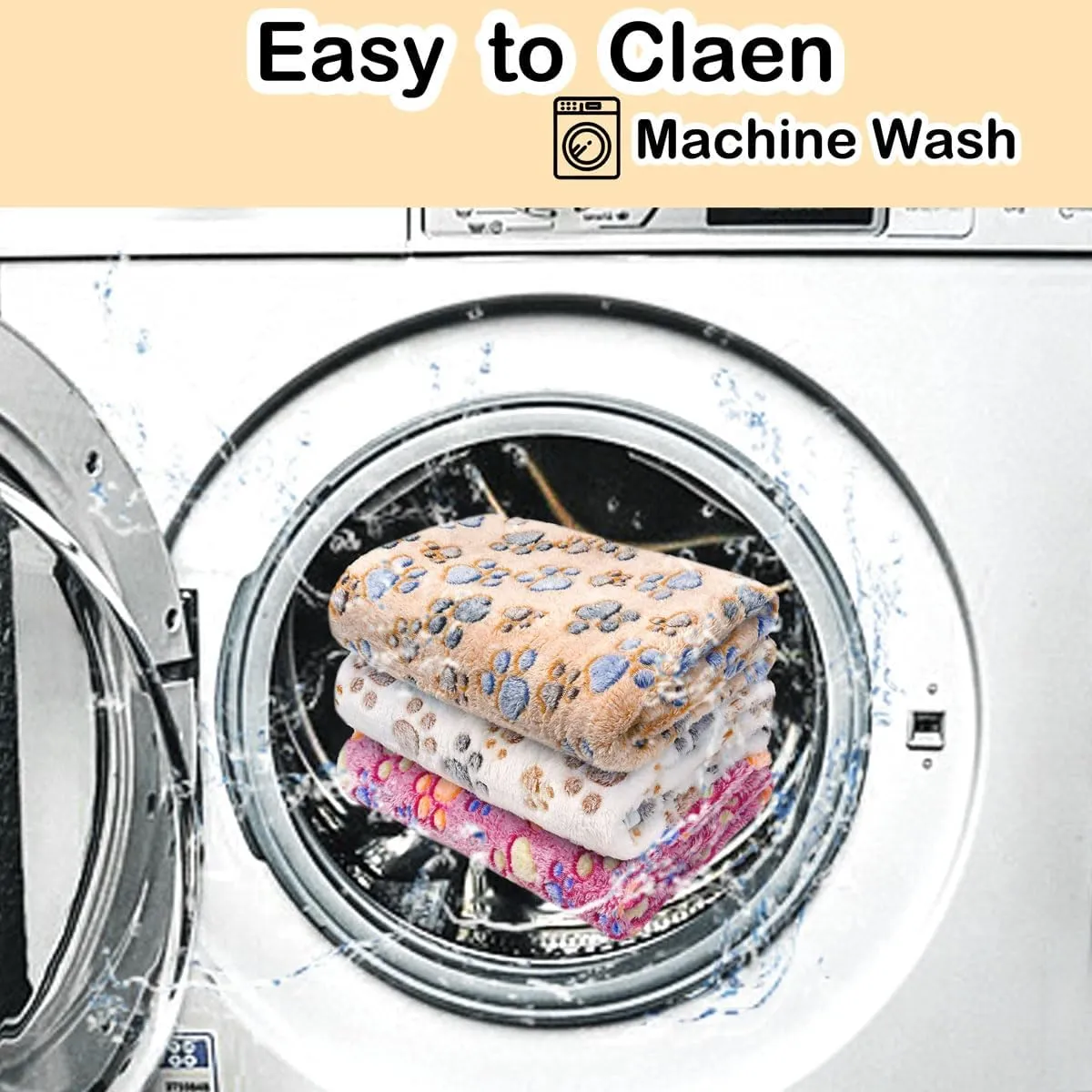 1 Pack 3 Washable Dog Blankets for Dog and Cat,Super Soft Flannel Pet Dog Blanket - Cute Claw Pattern 41 x 31inch