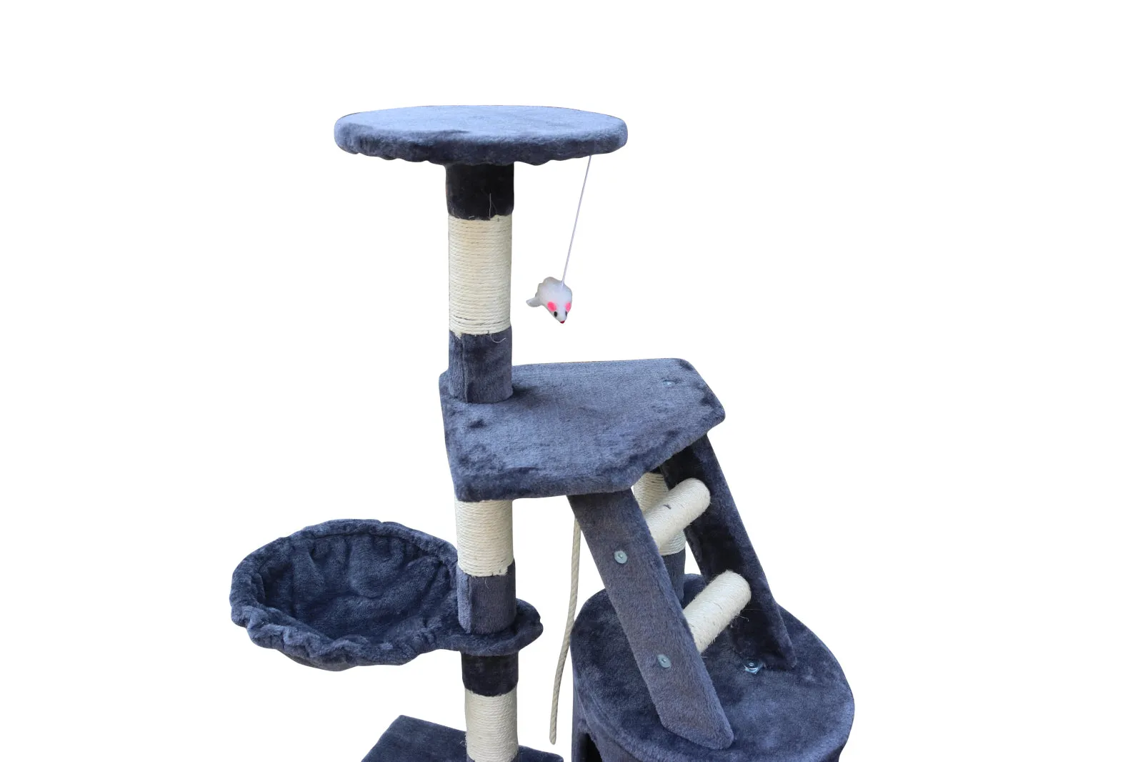 120cm Multi-Level Grey Cat Scratching Post Tree
