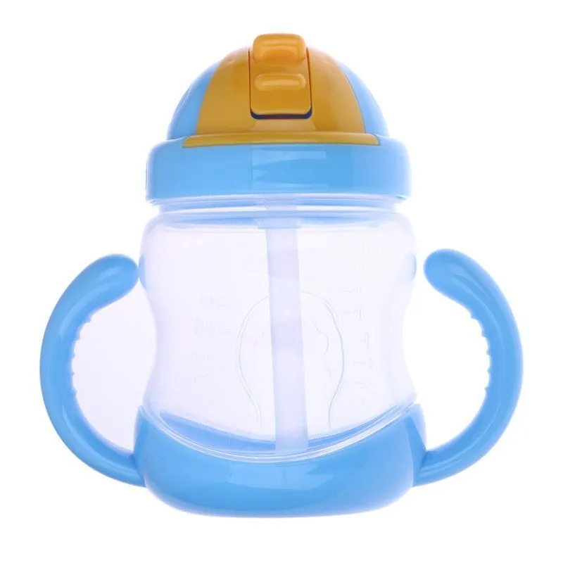 280ml Capacity Feeding Bottle With Handles & Straw
