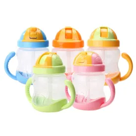 280ml Capacity Feeding Bottle With Handles & Straw