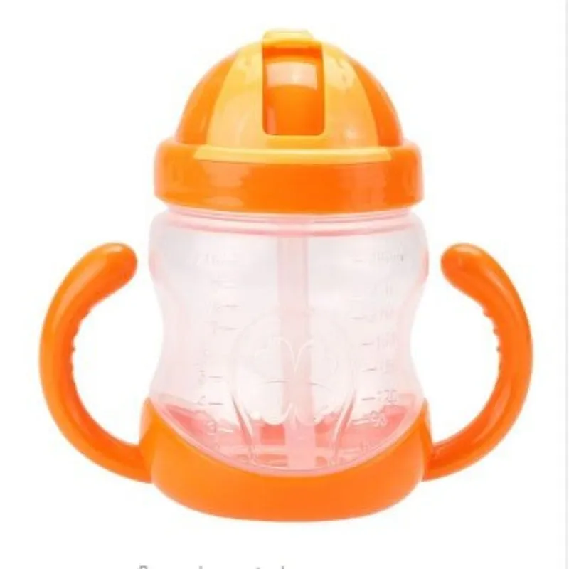 280ml Capacity Feeding Bottle With Handles & Straw