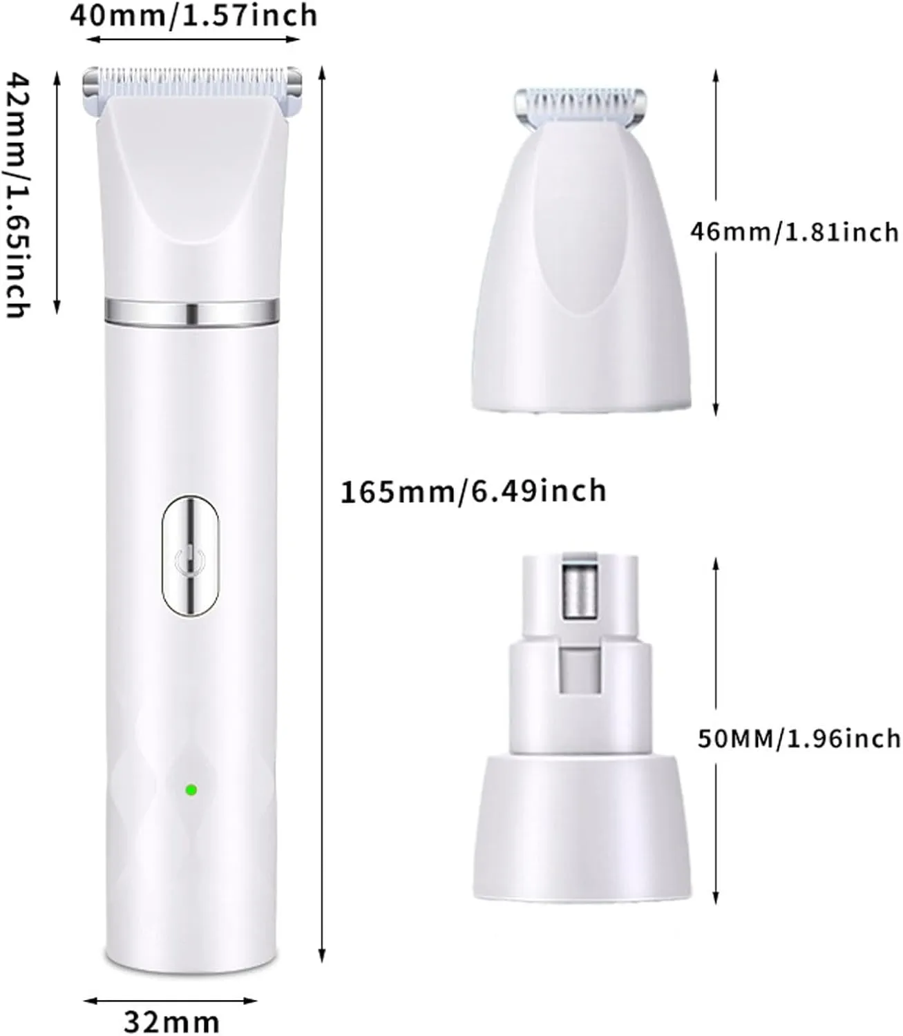3 in 1 Small Dog Grooming Kit, 2 Speed Rechargeable Dog Hair Clippers with Guards, Low Noise Electric Dog Paw Trimmer & Nail Grinder, Cordless Pet Shaver for Small Dogs and Cats,White
