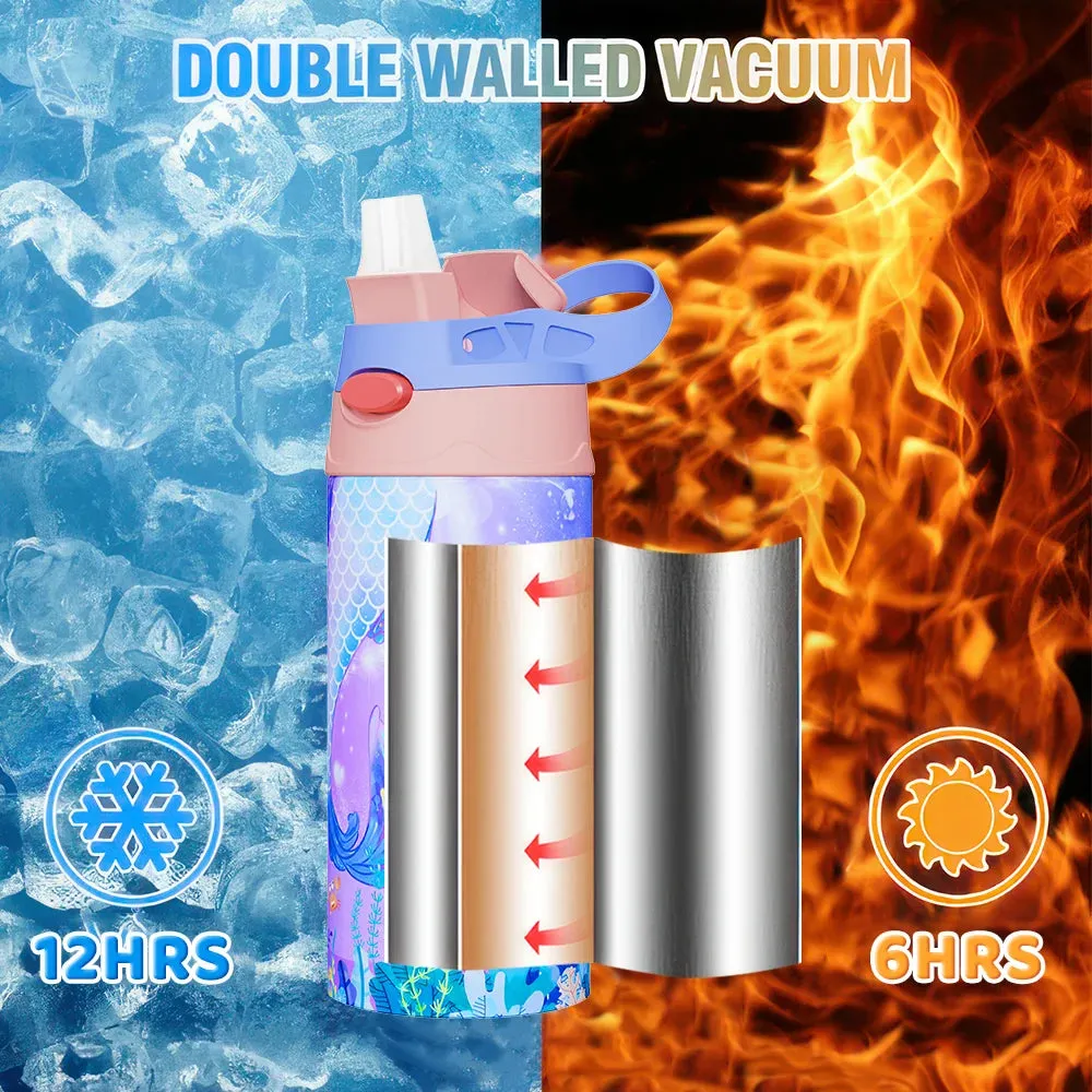 360ML Mermaid Kids Insulated Water Bottle Stainless Steel Thermos Bottle
