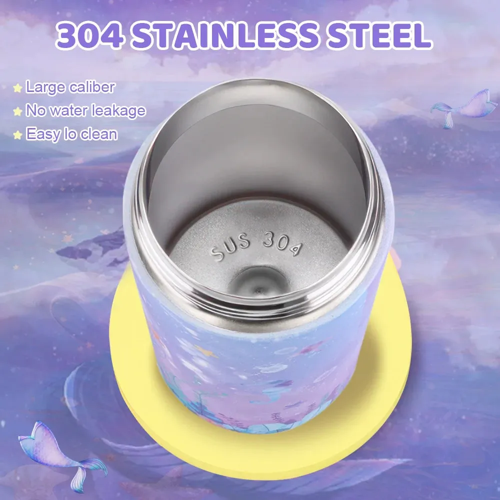 360ML Mermaid Kids Insulated Water Bottle Stainless Steel Thermos Bottle