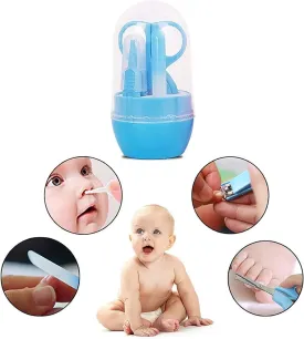 4-in-1 Baby Grooming Kit, with Baby Nail Clippers, Scissor, Nail File& Tweezer |Sky Blue