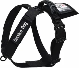 ActiveDogs No Pull Service Dog Vest Harness - Adjustable Strap Tactical Dog Harness M/L 22"-32" w/Front D-Ring Quick Release Buckle   Back Patches Plate