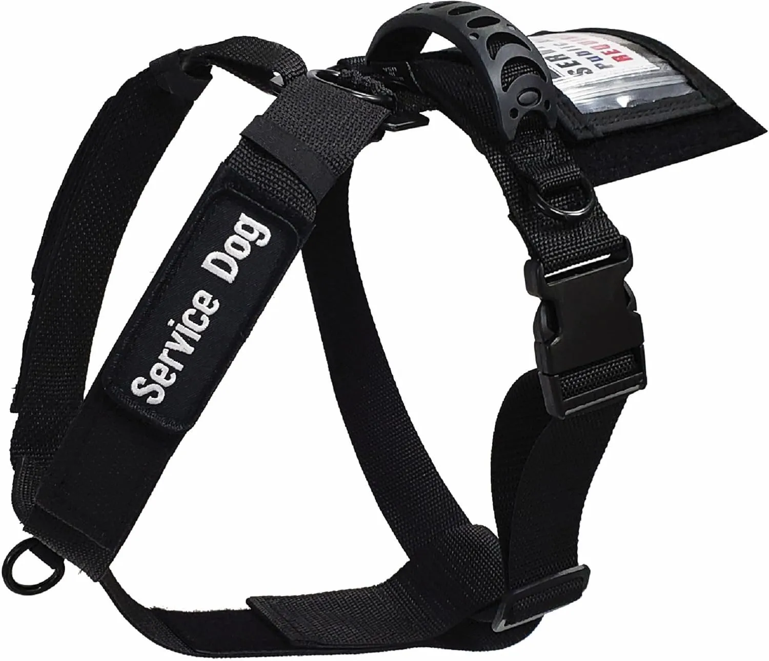 ActiveDogs No Pull Service Dog Vest Harness - Adjustable Strap Tactical Dog Harness M/L 22"-32" w/Front D-Ring Quick Release Buckle   Back Patches Plate