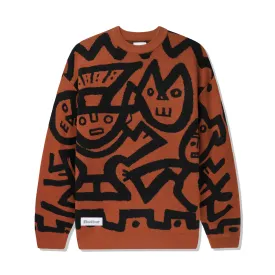 AFRO CUBAN KNITTED SWEATER RUST