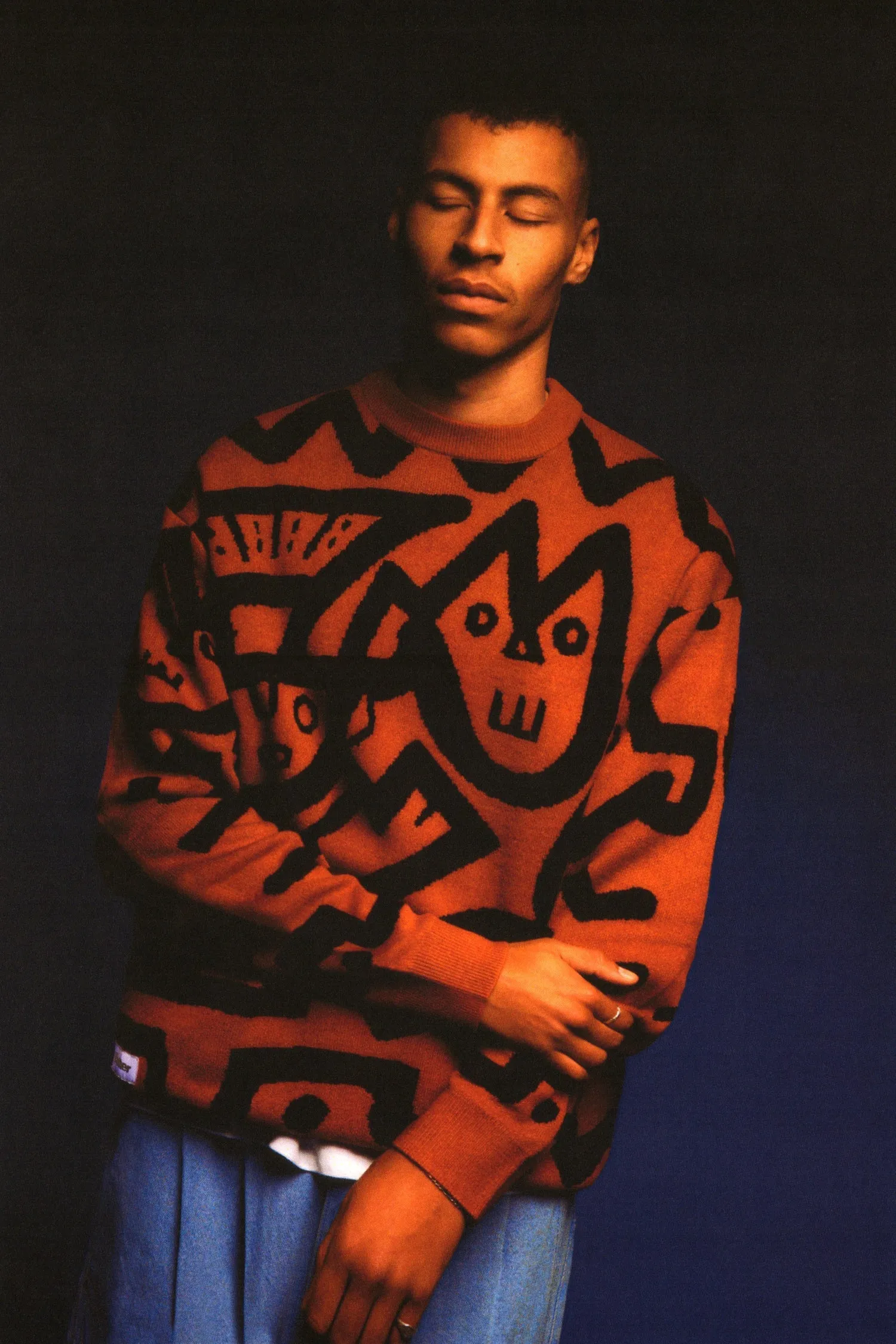 AFRO CUBAN KNITTED SWEATER RUST