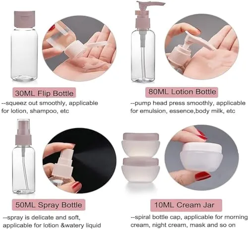ALZVULG 11 Pack Travel Bottles Set Tsa Approved Leak Proof Silicone Squeezable Containers for Toiletries, Conditioner, Shampoo, Lotion & Body Wash Accessories