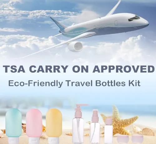 ALZVULG 11 Pack Travel Bottles Set Tsa Approved Leak Proof Silicone Squeezable Containers for Toiletries, Conditioner, Shampoo, Lotion & Body Wash Accessories