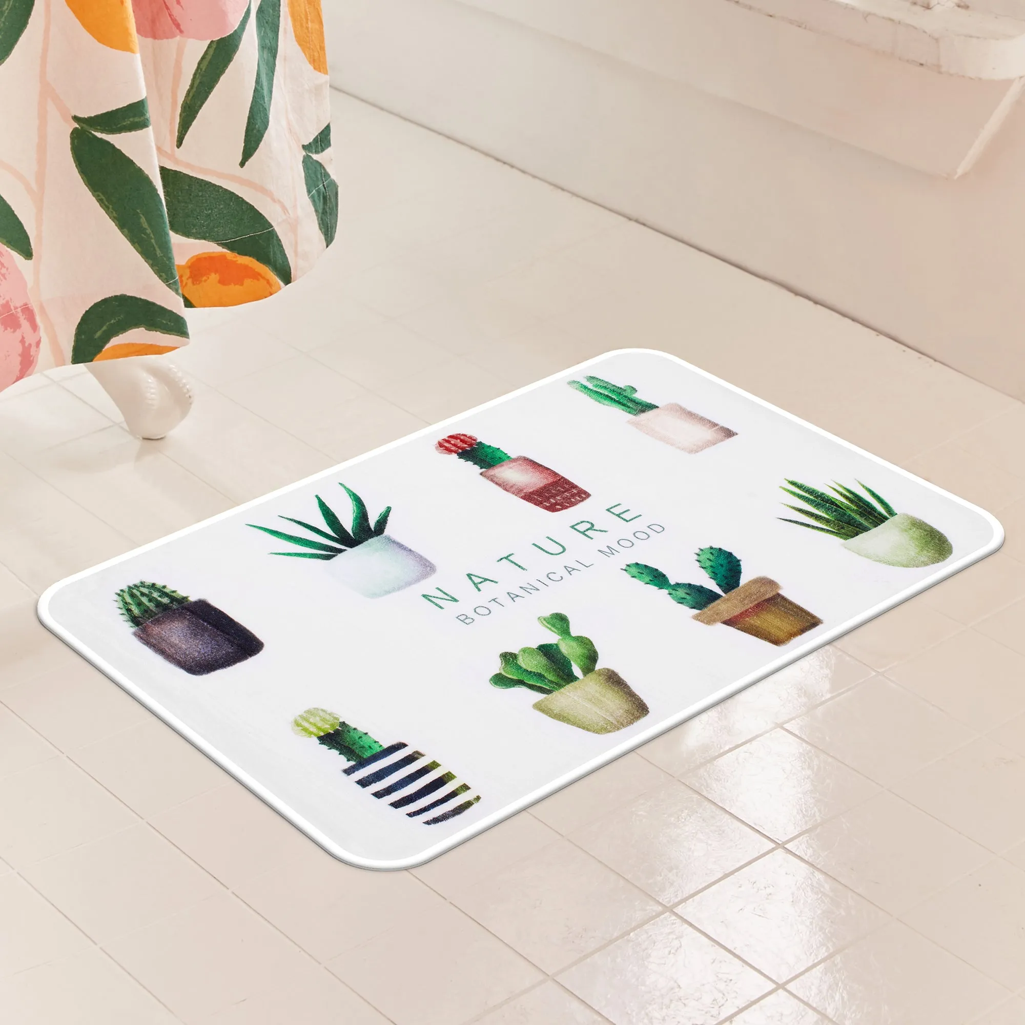 Anti-Skid White Shower Bathmat for Bathroom