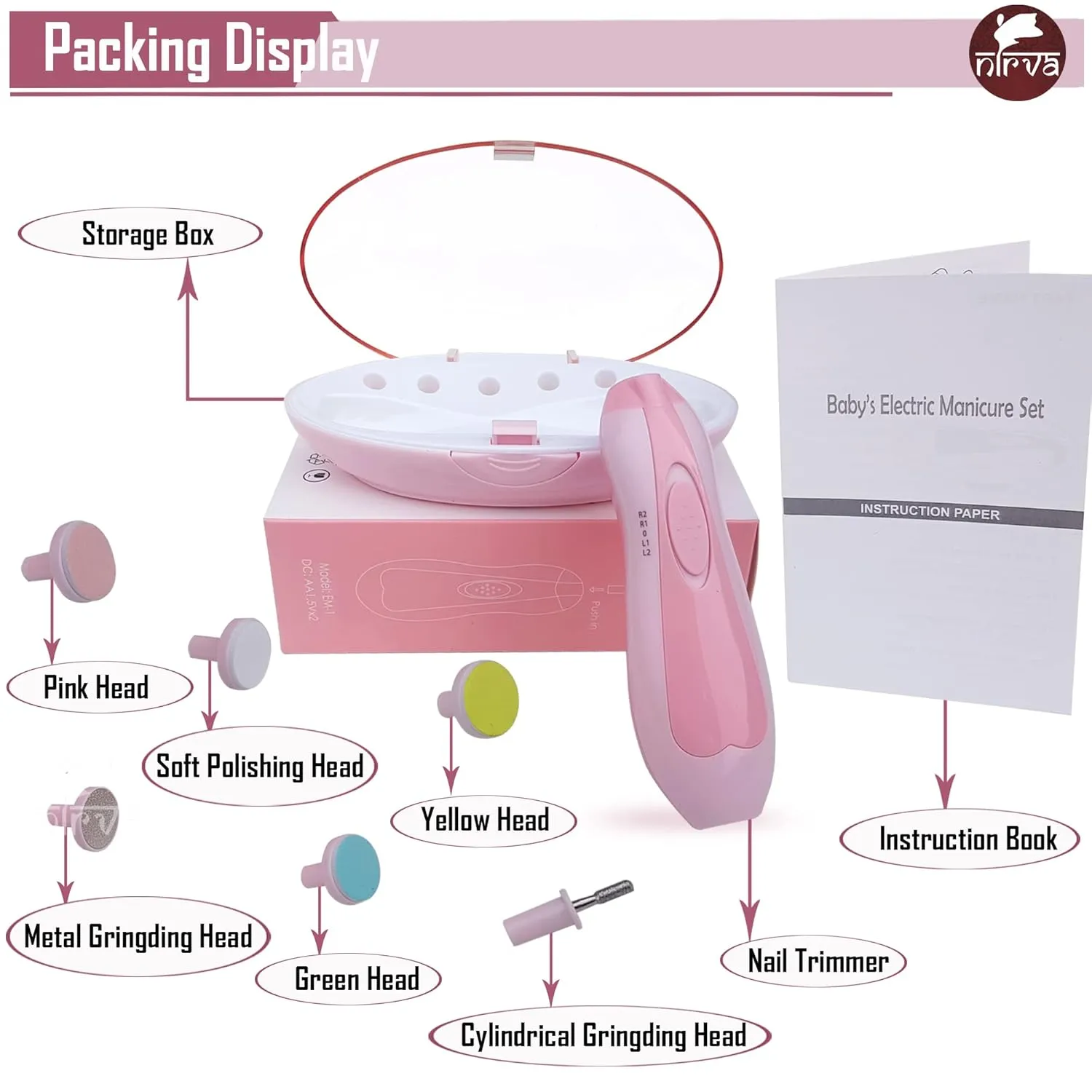 Baby Nail File Electric Trimmer Kit