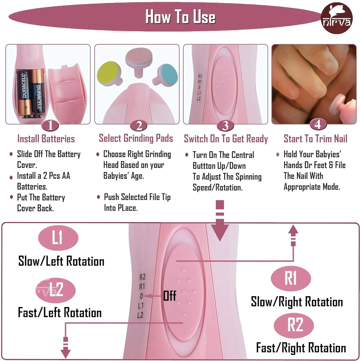 Baby Nail File Electric Trimmer Kit