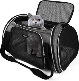 BAGLHER Pet Travel Carrier, Airline Approved Cat Carriers, Dog Carrier,Suitable for Small and Medium-Sized Cats and Dogs Pet Soft Carrier, Suitable for Travel, Hiking, and Outdoor Use. Grey