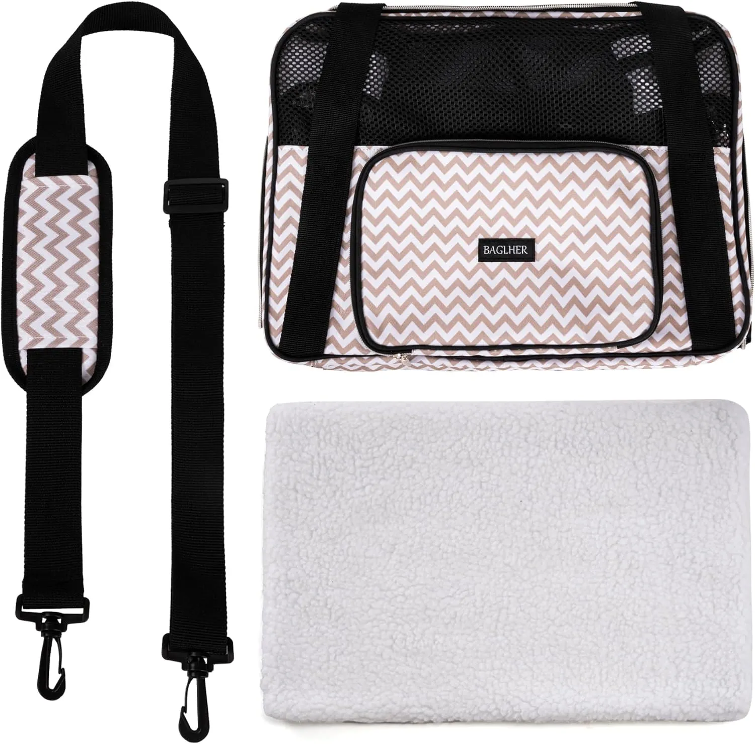 BAGLHER Pet Travel Carrier, Cat Carriers Dog Carrier for Small Medium Cats Dogs Puppies, Airline Approved Small Dog Carrier Soft Sided, Collapsible Puppy Carrier