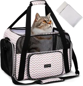 BAGLHER Pet Travel Carrier, Cat Carriers Dog Carrier for Small Medium Cats Dogs Puppies, Airline Approved Small Dog Carrier Soft Sided, Collapsible Puppy Carrier