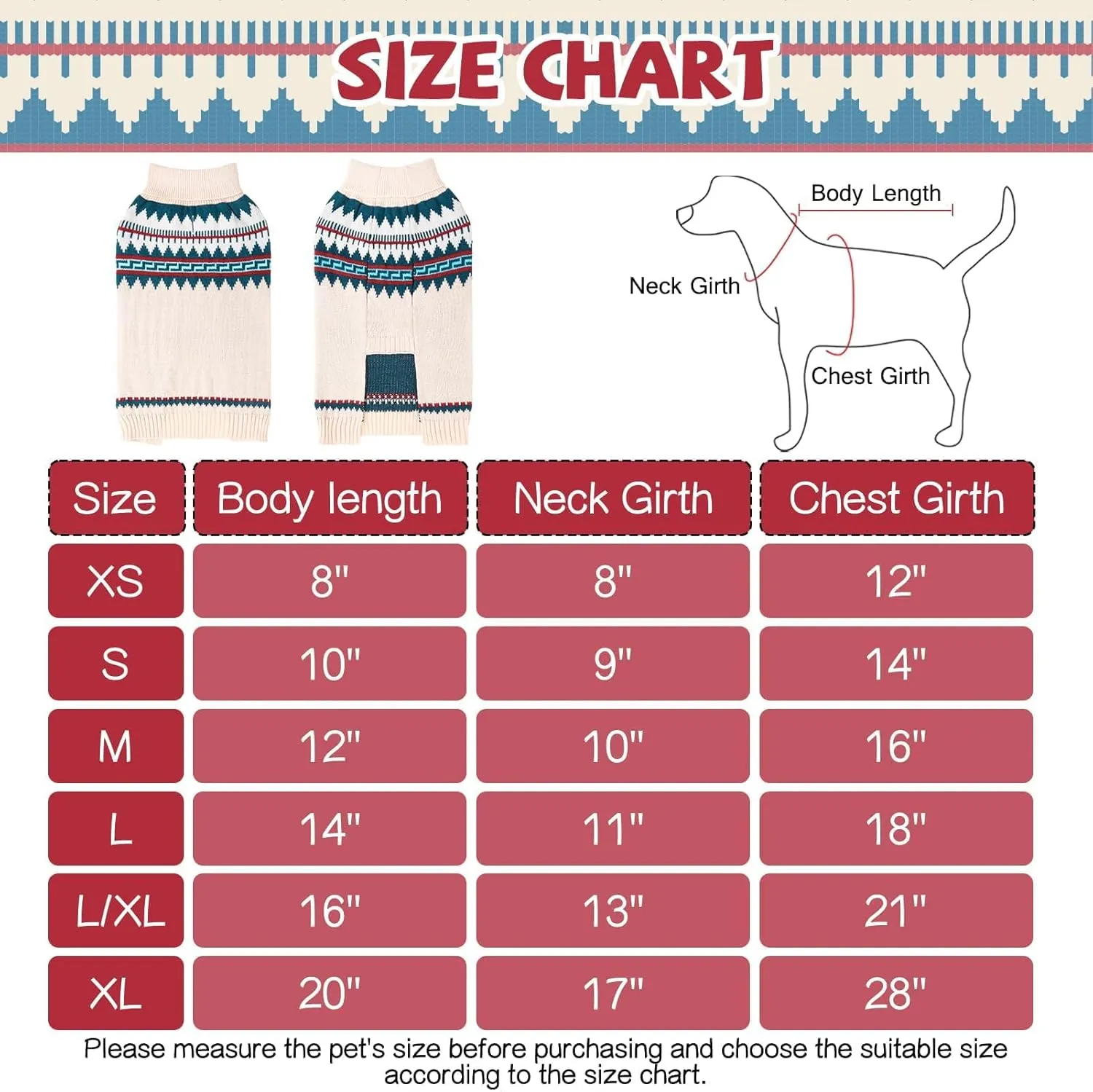 BINGPET Dog Sweater,Elastic Medium Large Dog Puppy Sweater for Dog Girls Boys,Sleeveless Turtleneck Knit Sweaters for Large Medium Dogs,Christmas Dog Sweater for Fall Winter White,XL