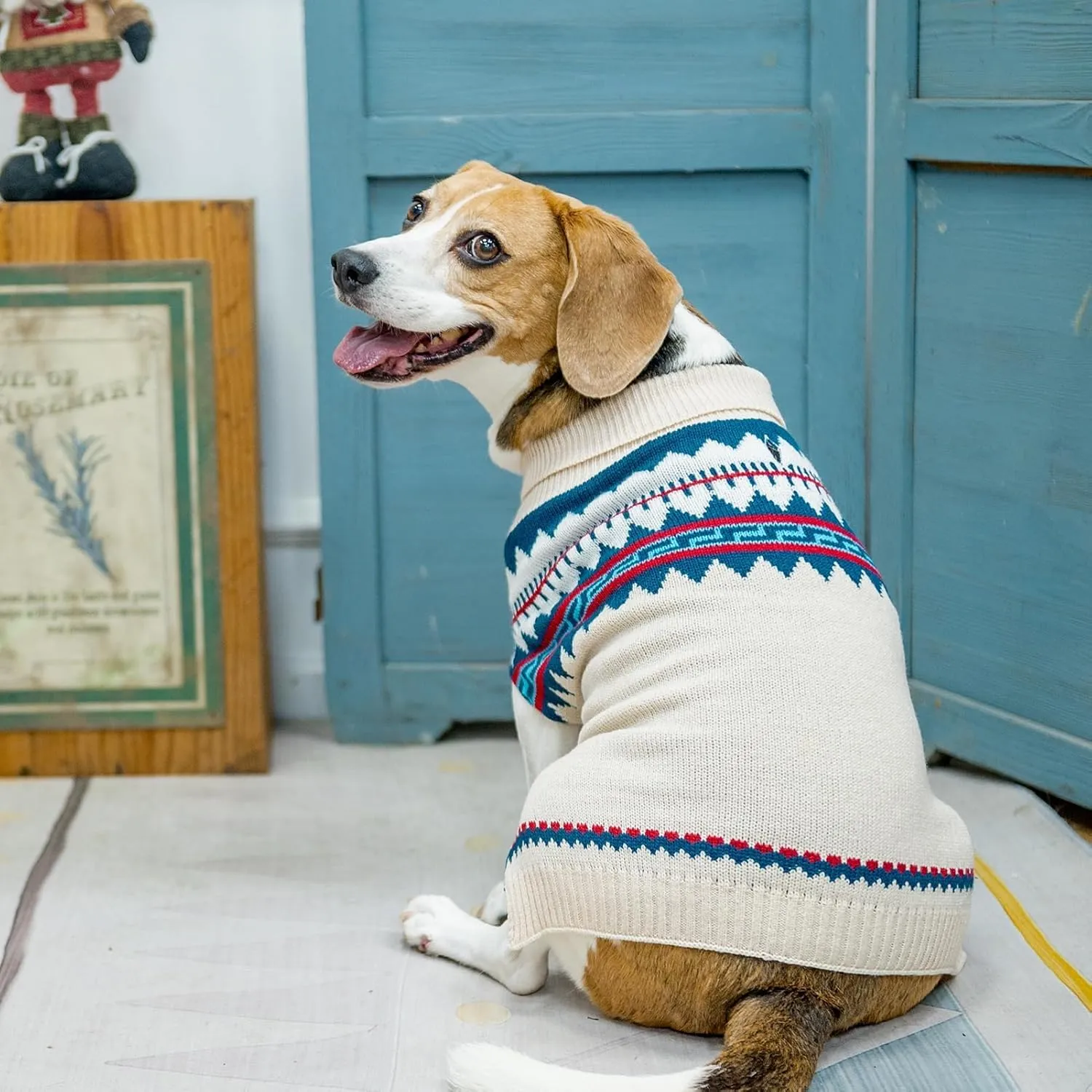 BINGPET Dog Sweater,Elastic Medium Large Dog Puppy Sweater for Dog Girls Boys,Sleeveless Turtleneck Knit Sweaters for Large Medium Dogs,Christmas Dog Sweater for Fall Winter White,XL