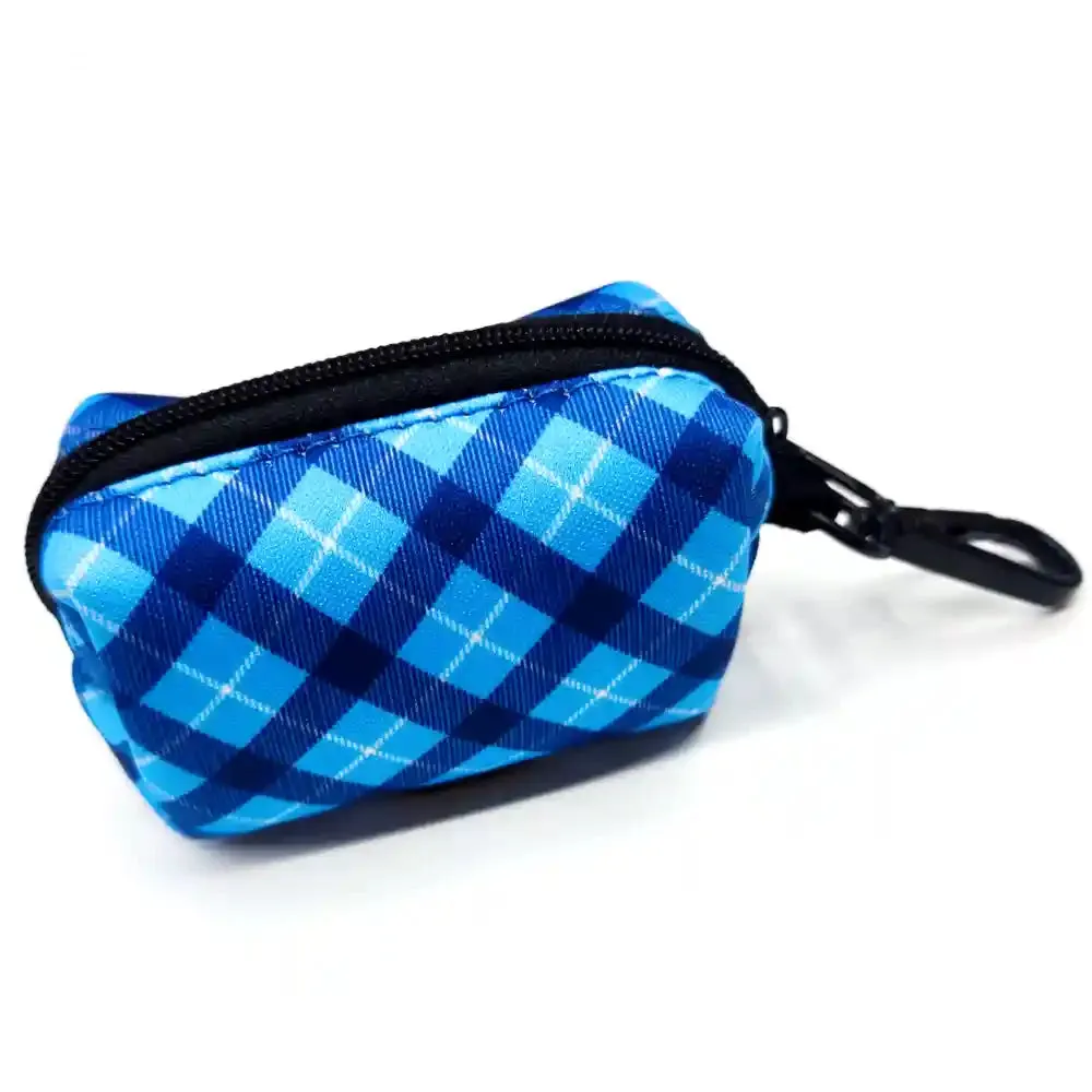 Blue Plaid Poop Bag Dispenser