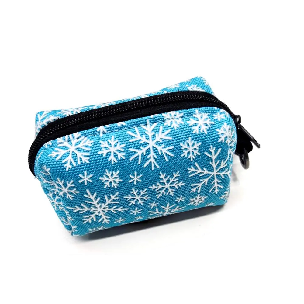 Blue Snowflake Poop Bag Dispenser