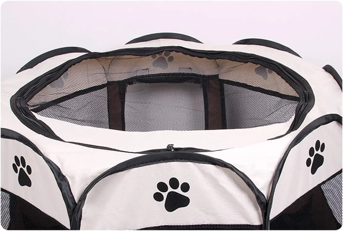 BODISEINT Portable Pet Playpen, Dog Playpen Foldable Pet Exercise Pen Tents Dog Kennel House Playground for Puppy Dog Yorkie Cat Bunny Indoor Outdoor Travel Camping Use (Medium, Coffee - Beige)