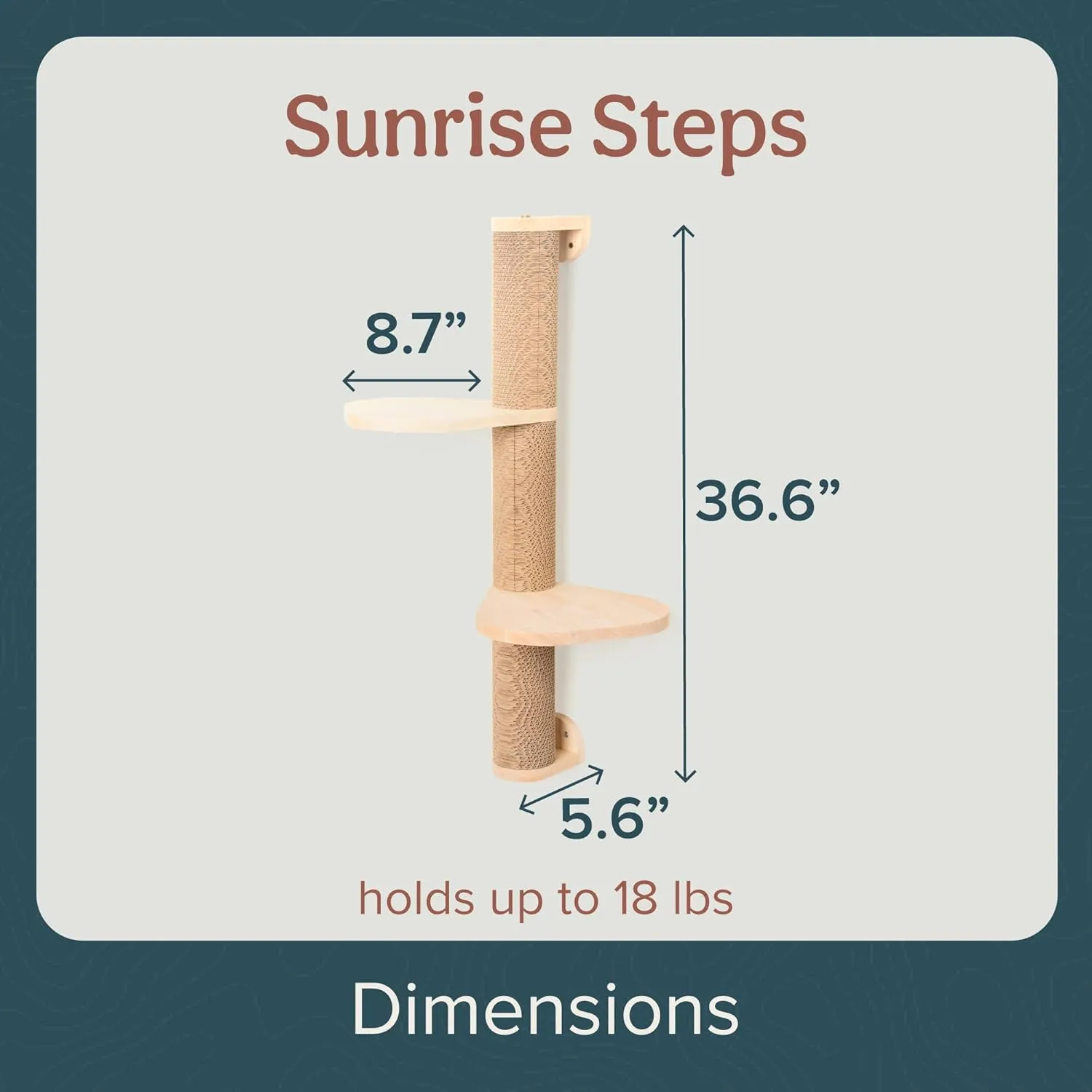 Cat Climbing Wall System  Modern Floating Shelves & Perches for Cats - Sunrise Steps | Ascentials by FurHaven