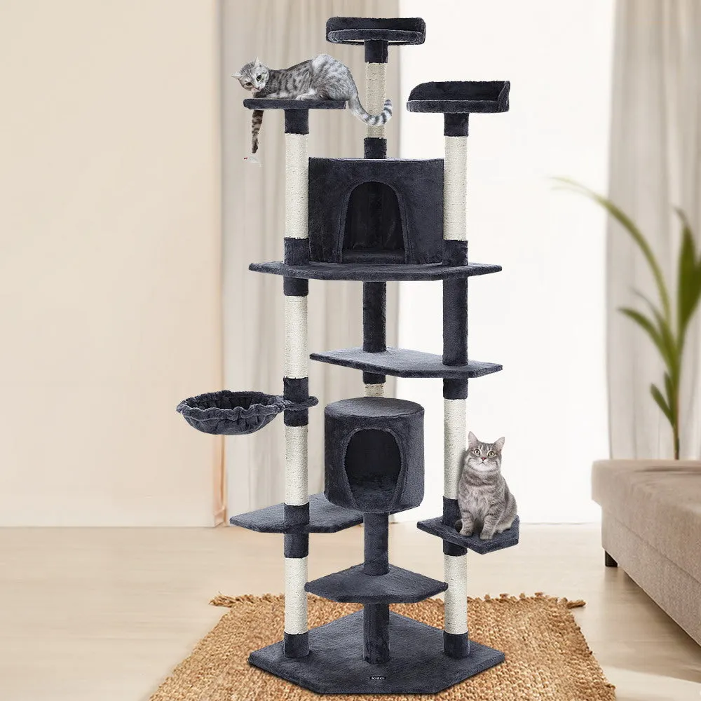 Cat Tree 203cm Trees Scratching Post Scratcher Tower Condo House Furniture Wood