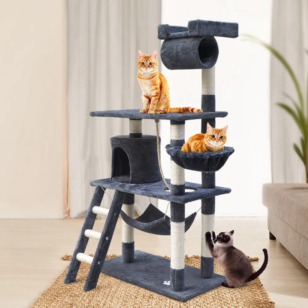 Cat Tree Scratching Post 141cm Tower Condo House Furniture Wood