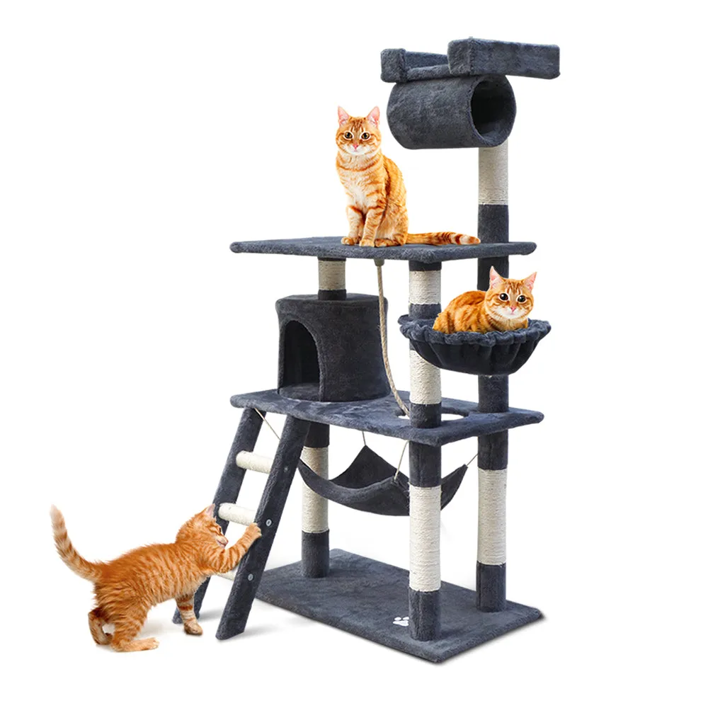 Cat Tree Scratching Post 141cm Tower Condo House Furniture Wood