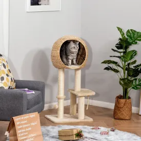 Cat Tree Tower Activity Center w/ Posts Condo Ball Cushion Perch Cattail Fluff