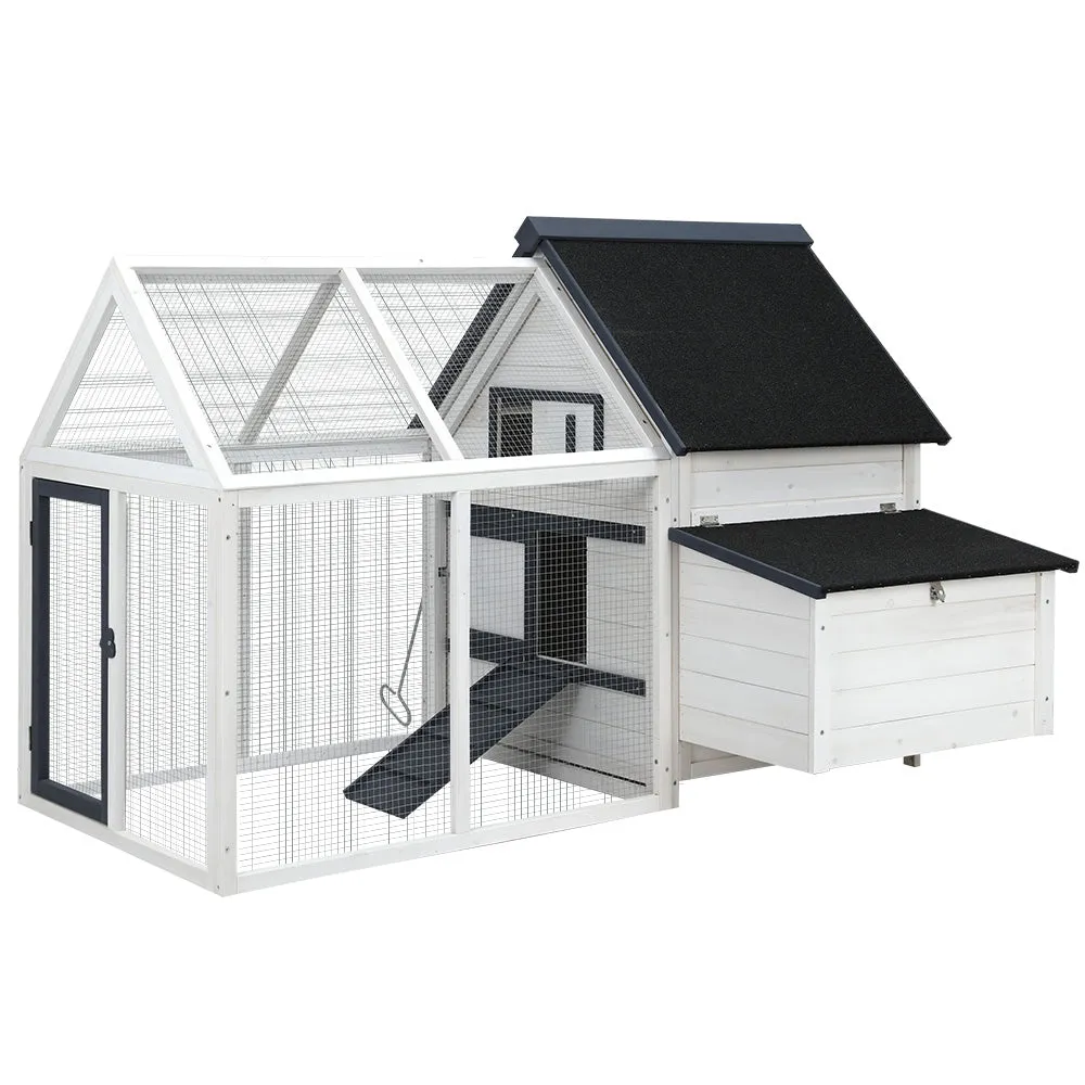 Chicken Coop Rabbit Hutch Guinea Pig Cage size 166x120x112cm Wooden Outdoor Cage House