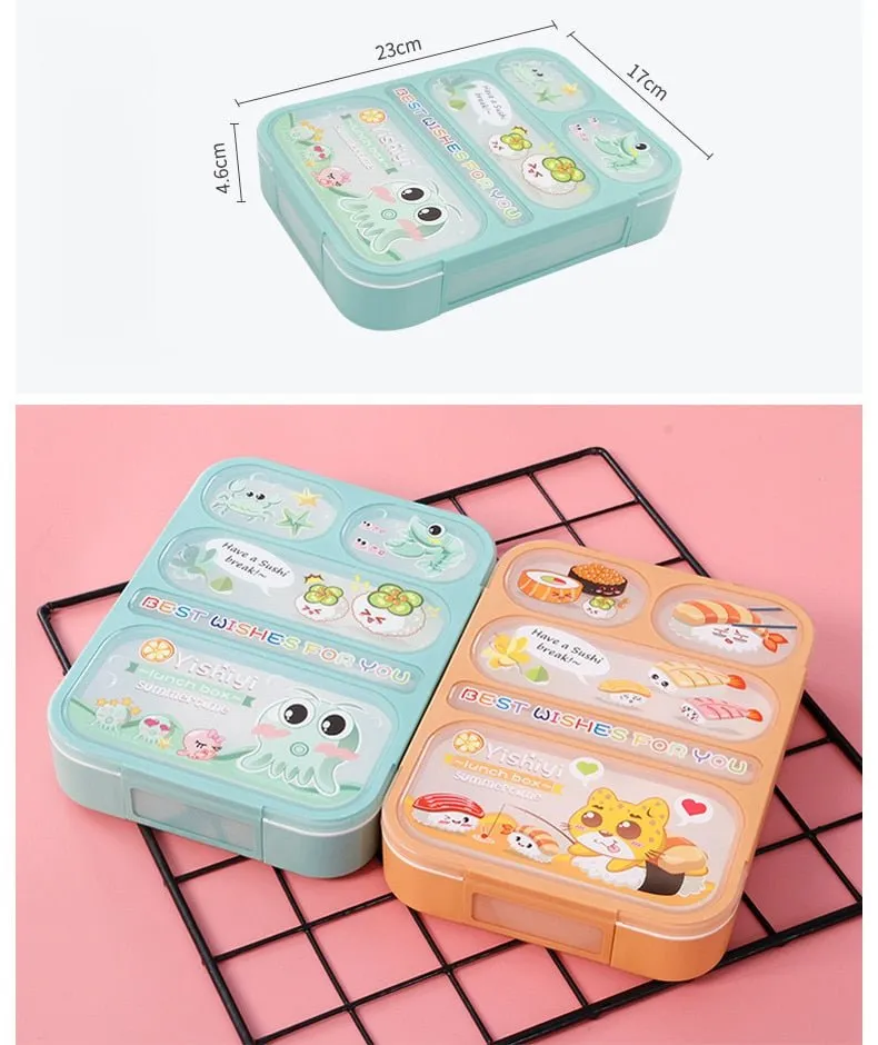 Child Lunch Box High Capacity Tableware Food Container Travel Hiking Camping Office School Leakproof Portable Bento Box 1000ML