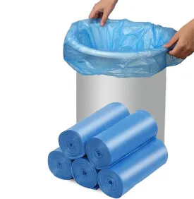 Compostable Trash Bags, 13-15 Gallon Biodegradable Trash Bags Recycled Garbage Bags Unscented Wastebasket Liners for Kitchen Office(75 Counts, Blue)