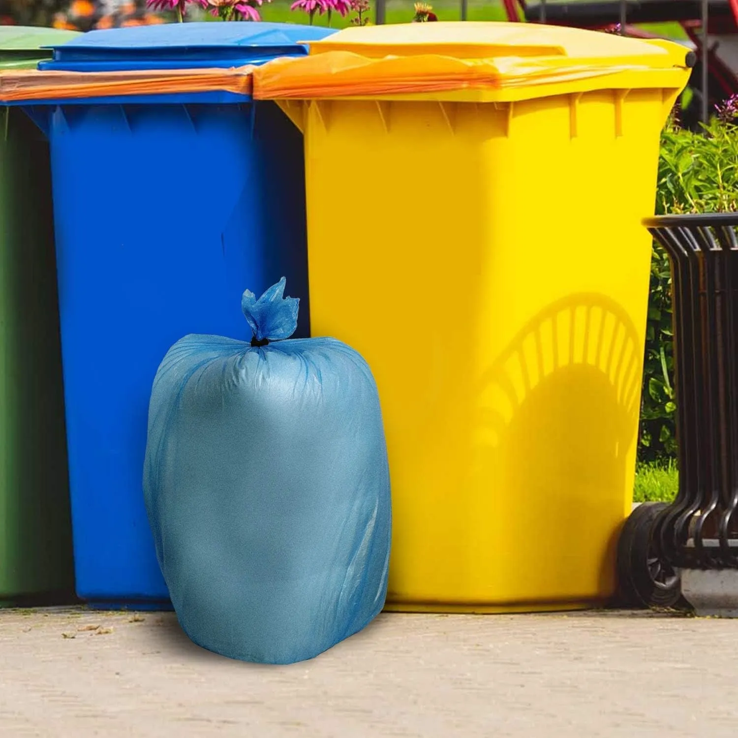 Compostable Trash Bags, 13-15 Gallon Biodegradable Trash Bags Recycled Garbage Bags Unscented Wastebasket Liners for Kitchen Office(75 Counts, Blue)