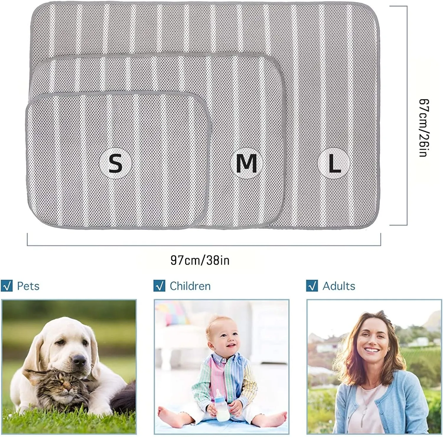 Cooling Mat for Dogs - Cooling Blanket Cushion,Summer Pet Ice Mat Pet Bed for Dogs Cats Kennel Pad 3D Mesh Dog Mat,Non-Slip Pet Crate Mat,Ideal for Grate/Floor/Sofa/Pet Bed/Car Seat
