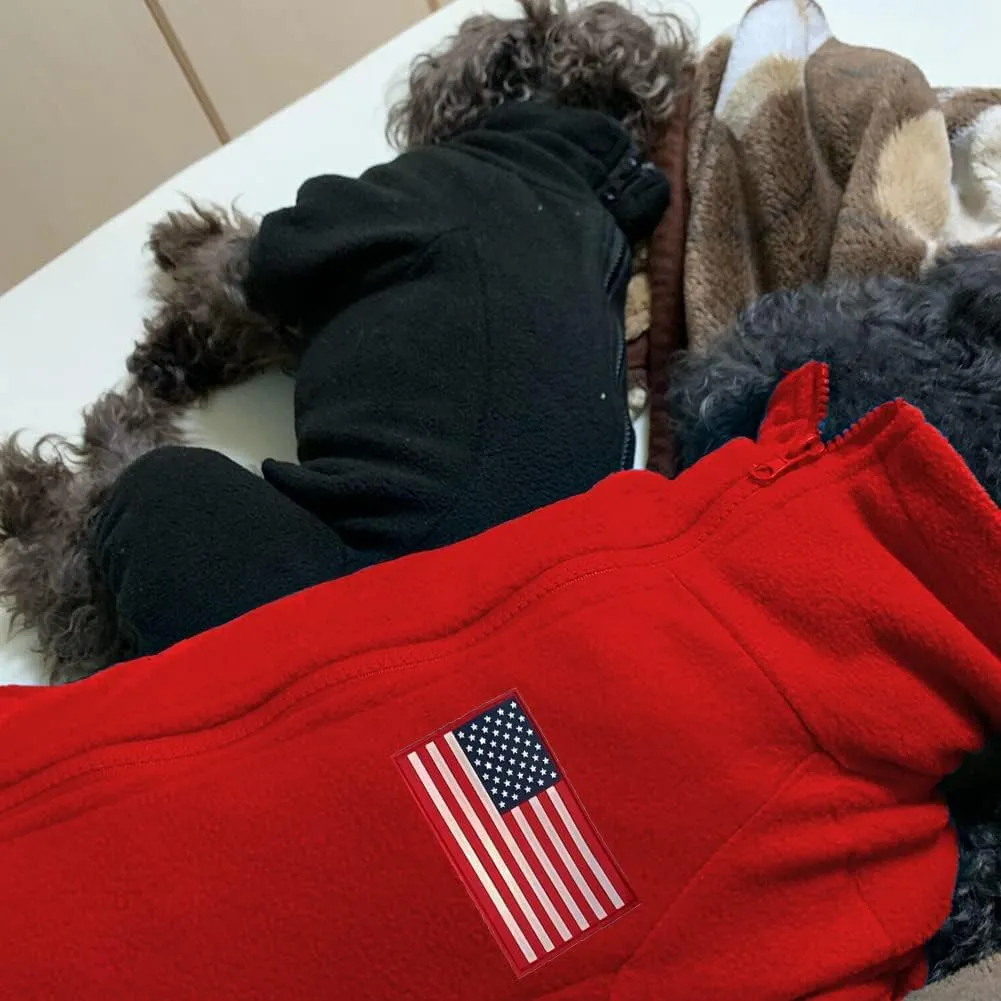 Dog Coat Jackets Polar Fleece Pet Windproof Sweater Apparel Warm Padded Winter Coats for Small Medium Large Dogs Puppy Clothes Red L