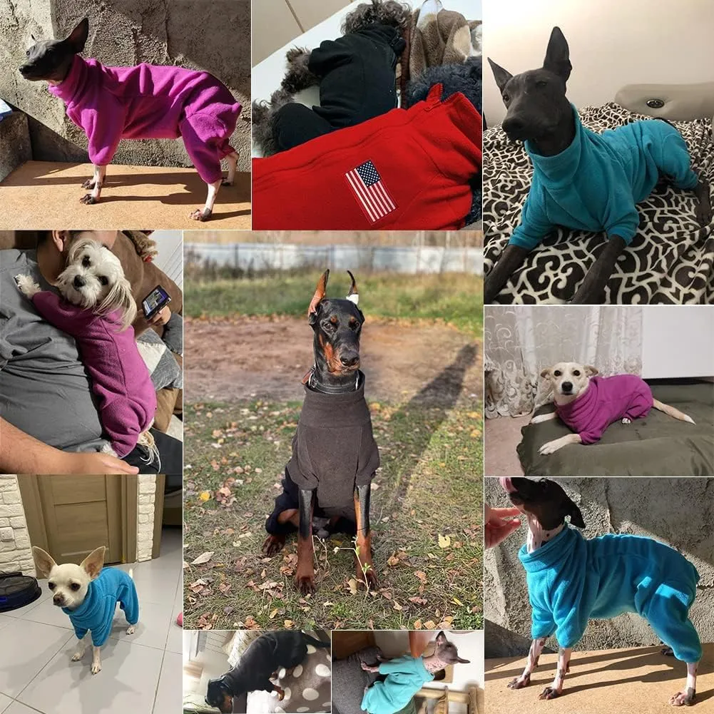 Dog Coat Jackets Polar Fleece Pet Windproof Sweater Apparel Warm Padded Winter Coats for Small Medium Large Dogs Puppy Clothes Red L