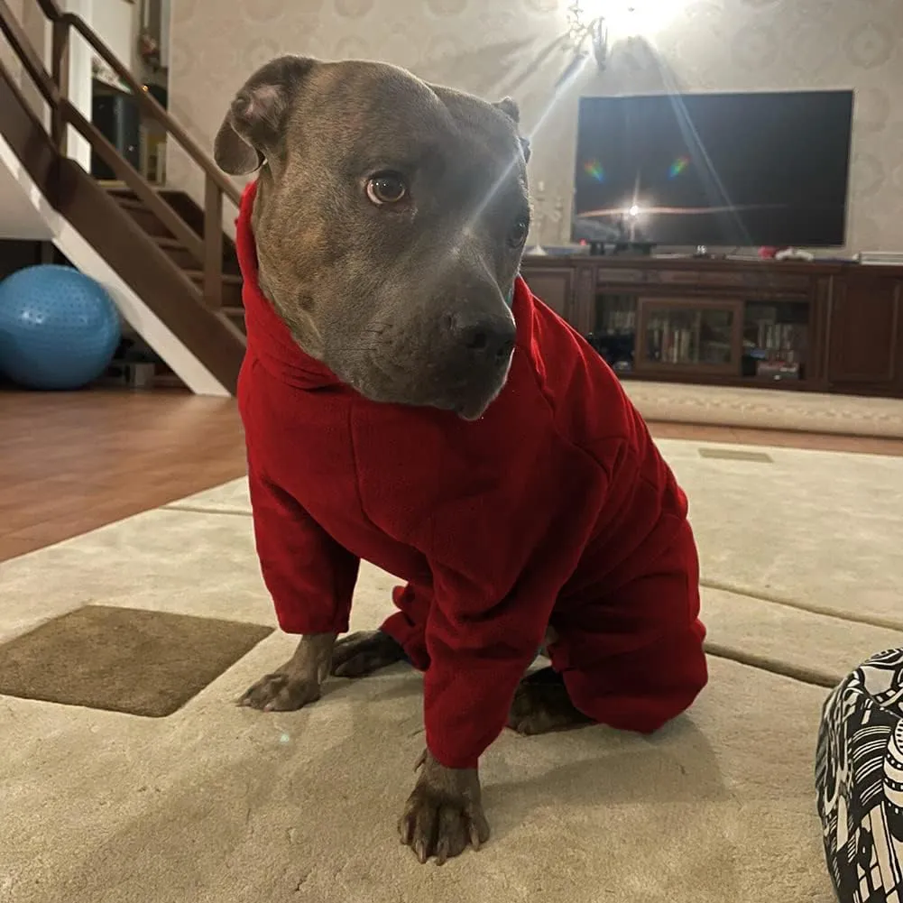 Dog Coat Jackets Polar Fleece Pet Windproof Sweater Apparel Warm Padded Winter Coats for Small Medium Large Dogs Puppy Clothes Red L