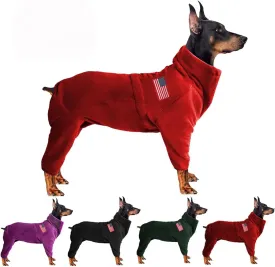 Dog Coat Jackets Polar Fleece Pet Windproof Sweater Apparel Warm Padded Winter Coats for Small Medium Large Dogs Puppy Clothes Red L
