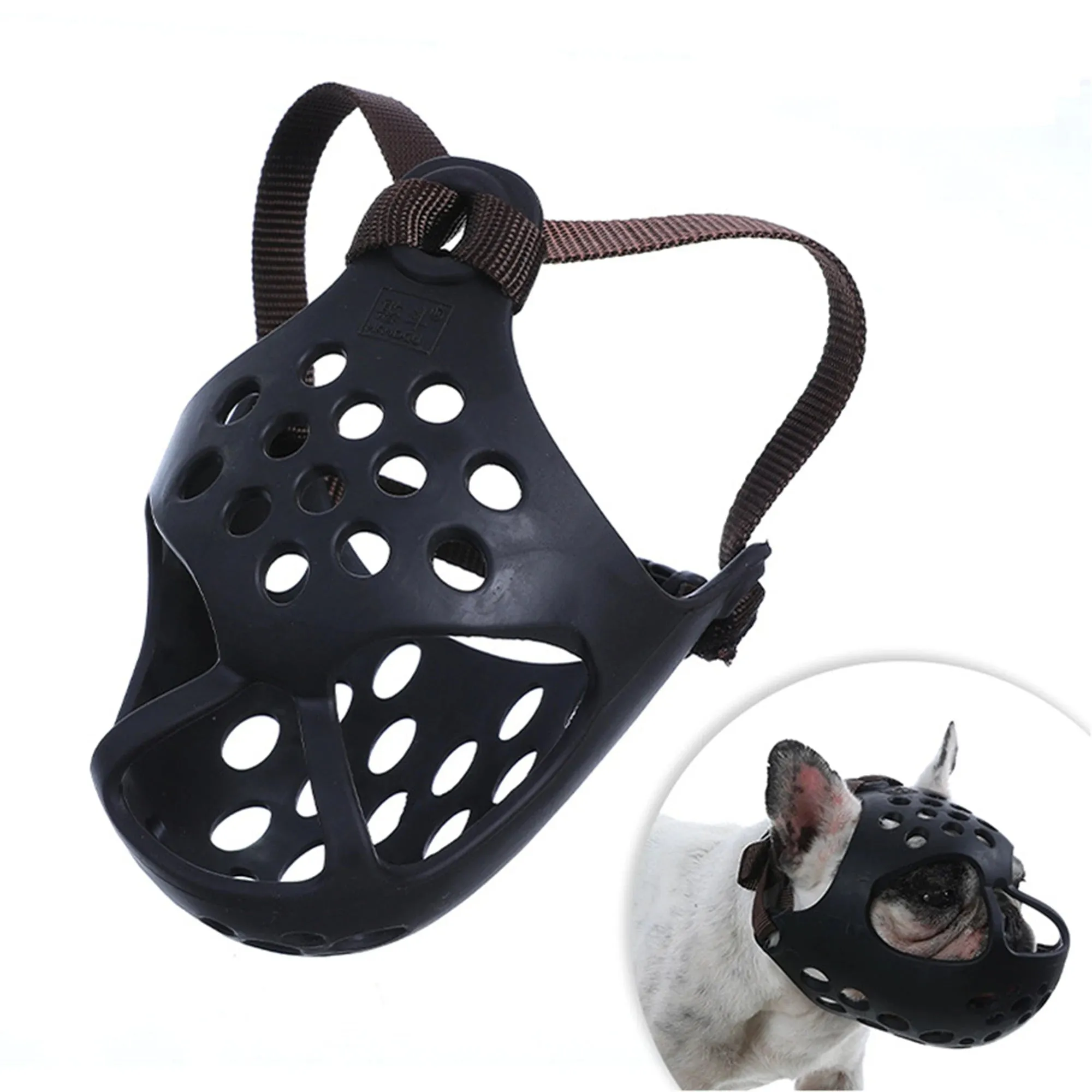 Dog Collar and Muzzle for Short Snout Dogs | Breathable Mesh with Holes | Prevents Biting and Chewing | Suitable for Small and Large Dogs | Alo Trendy