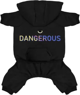 Dog Hoodie Clothes with Pocket 4 Legs Jumpsuit Fleece Sweater Winter Sweat Shirt Warm Cotton Hoodies for Small Dog Medium Large Cat Black L