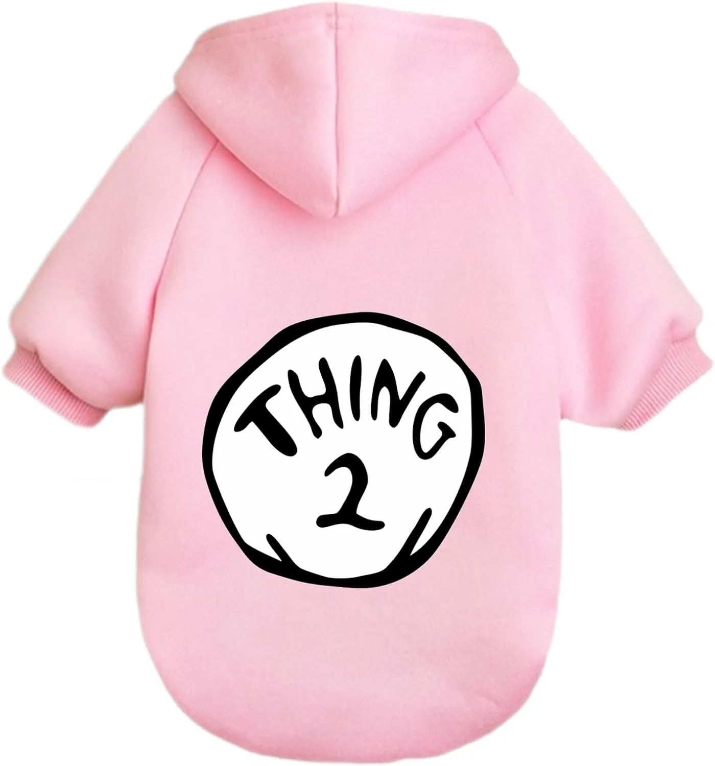 Dog Hoodie Pet Clothes for Small Dogs Thing 2 Printed Hoodies Medium Puppy Hooded Sweatshirt Pullover Outfit(Pink,M)