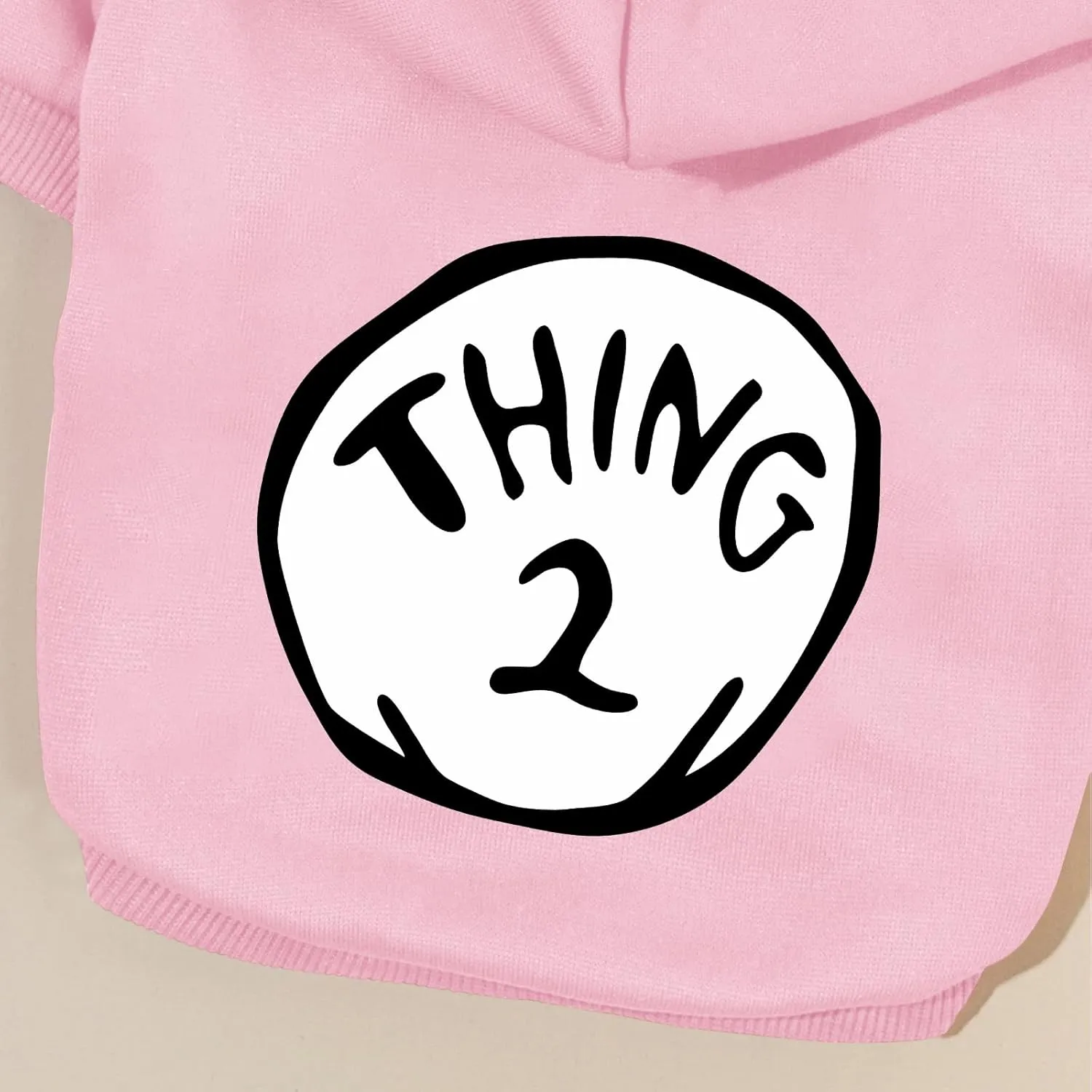 Dog Hoodie Pet Clothes for Small Dogs Thing 2 Printed Hoodies Medium Puppy Hooded Sweatshirt Pullover Outfit(Pink,M)
