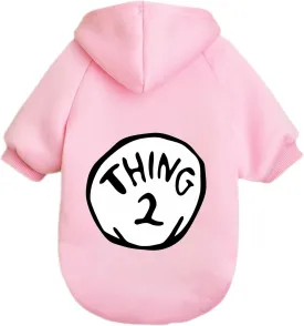 Dog Hoodie Pet Clothes for Small Dogs Thing 2 Printed Hoodies Medium Puppy Hooded Sweatshirt Pullover Outfit(Pink,M)