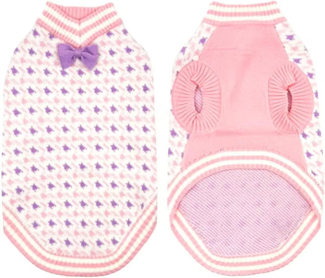 Dog Knitted Sweater Warm Soft Pet Valentines Day Clothes for Small Medium or Large Dogs and Cats Sweaters (Pink, XXL)