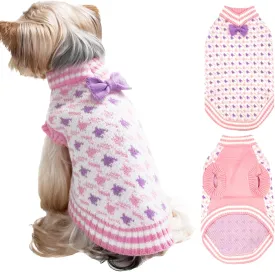 Dog Knitted Sweater Warm Soft Pet Valentines Day Clothes for Small Medium or Large Dogs and Cats Sweaters (Pink, XXL)
