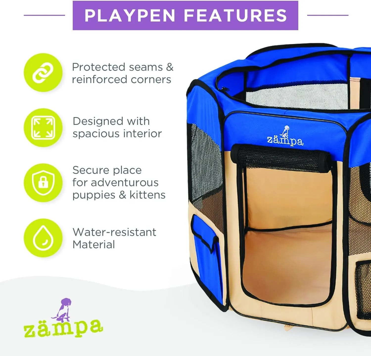 Dog Playpen Medium 45"X45"X24" Pop up Portable Playpen for Dogs and Cat, Foldable | Indoor/Outdoor Pen & Travel Pet Carrier   Carrying Case.