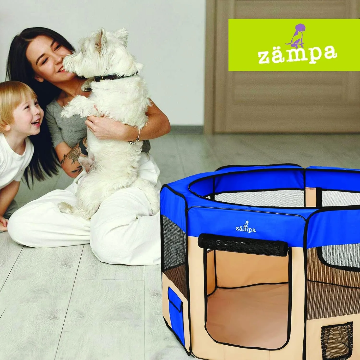 Dog Playpen Medium 45"X45"X24" Pop up Portable Playpen for Dogs and Cat, Foldable | Indoor/Outdoor Pen & Travel Pet Carrier   Carrying Case.