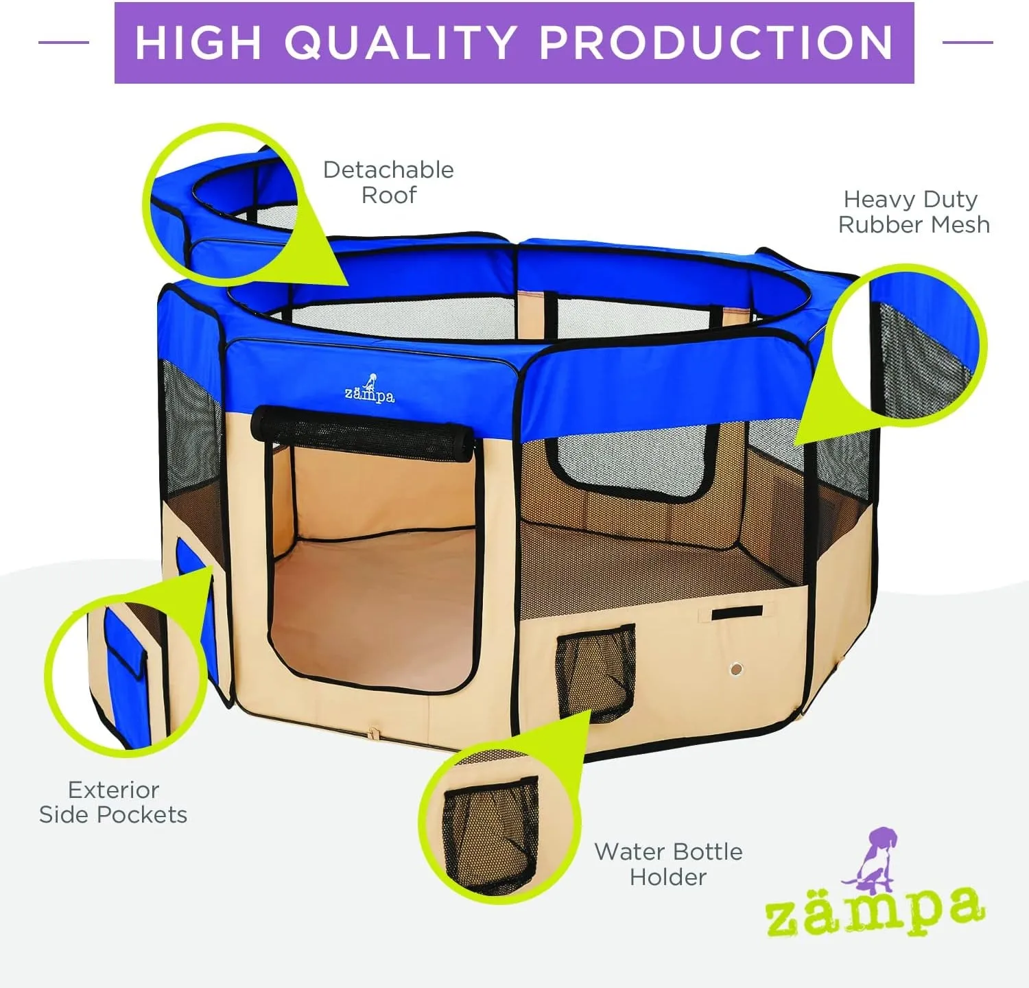 Dog Playpen Medium 45"X45"X24" Pop up Portable Playpen for Dogs and Cat, Foldable | Indoor/Outdoor Pen & Travel Pet Carrier   Carrying Case.